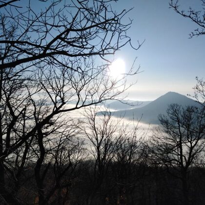 Výhled na Milešovku z Vrcholu Kletečné